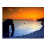 Durdle Door, sunset, Dorset, England Post Card