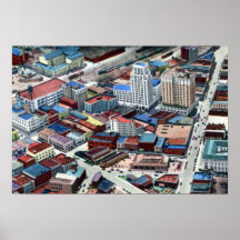 Durham North Carolina Birdseye View Poster