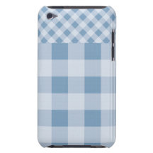 Dusk Blue Gingham pattern iPod Case-Mate Case