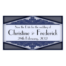 Dusky Blue Vintage, save the date mini cards Business Card Templates
