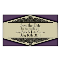 Dusky Purple Vintage, save the date mini card Business Card Templates