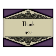 Dusky Purple Vintage, thank you postcard
