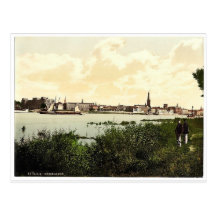 Dusseldorf from the Rhine, the Rhine, Germany clas Postcard