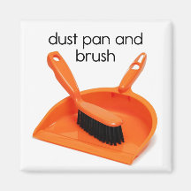 Dust Pan and Brush Refrigerator Magnet