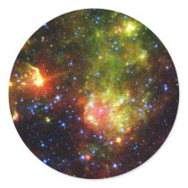 Dusty death of a massive star round sticker