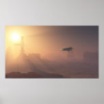 Dusty Landing on Mars Colony - Poster