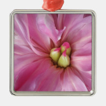 Dusty Pink Peony Bloom Christmas Ornaments