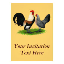 Dutch Bantams:  Cream Light Brown Custom Invitations
