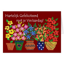 Dutch Birthday Card - Flower Power!