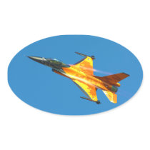 Dutch F-16 Fighting Falcon Jet Aeroplane Oval Stickers