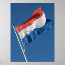 Dutch Flag Red White Blue Photo Poster Print
