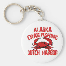 Dutch Harbour Alaska Red Crab Fishing Keychain
