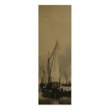 Dutch Painting Boats on Sea Holland Bookmark Business Card Template