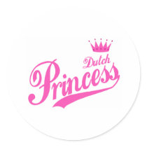 Dutch Princess Round Stickers