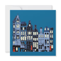 Dutch Town At Night Personalized Invite