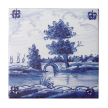 Dutch traditional blue tile