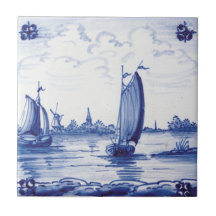 Dutch traditional blue tile