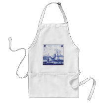 Dutch traditional blue tile apron