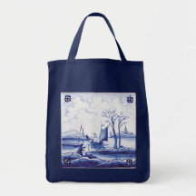 Dutch traditional blue tile bag