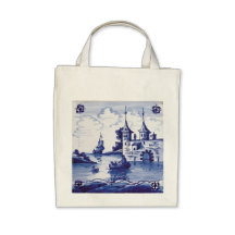 Dutch traditional blue tile bag