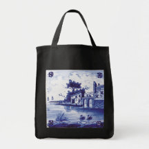 Dutch traditional blue tile bag