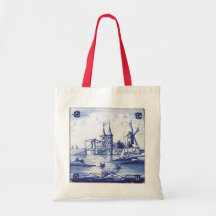 Dutch traditional blue tile bags