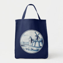Dutch traditional blue tile bags