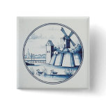 Dutch traditional blue tile buttons