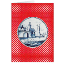Dutch traditional blue tile card