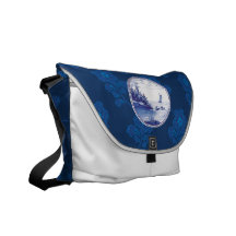 Dutch traditional blue tile courier bag