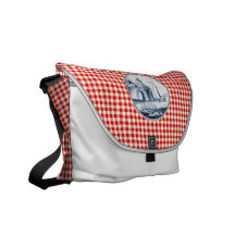 Dutch traditional blue tile courier bag