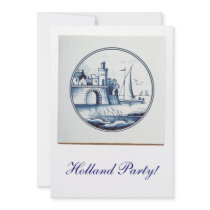 Dutch traditional blue tile custom invite
