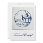 Dutch traditional blue tile invitations
