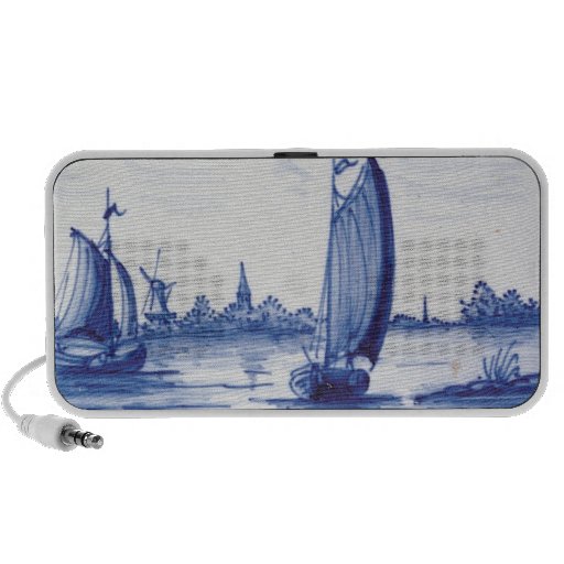 Dutch traditional blue tile iPod speakers