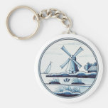 Dutch traditional blue tile key chain