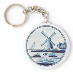 Dutch traditional blue tile keychains
