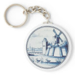Dutch traditional blue tile keychains