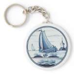 Dutch traditional blue tile keychains