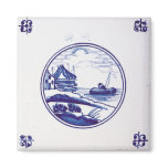 Dutch traditional blue tile magnets