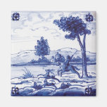 Dutch traditional blue tile magnet