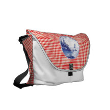 Dutch traditional blue tile messenger bag