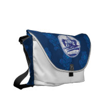Dutch traditional blue tile messenger bag