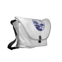 Dutch traditional blue tile messenger bag