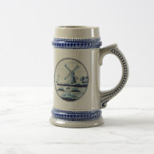 Dutch traditional blue tile mugs
