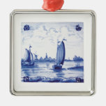 Dutch traditional blue tile christmas tree ornaments