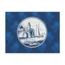 Dutch traditional blue tile postcards