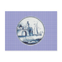 Dutch traditional blue tile post card