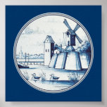 Dutch traditional blue tile posters