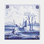 Dutch traditional blue tile refrigerator magnet