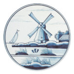 Dutch traditional blue tile round sticker